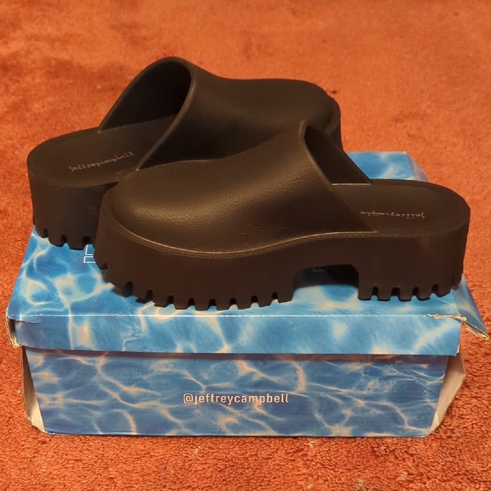 Jeffrey Campbell Matte Black Lug Sole Platform Clogs
